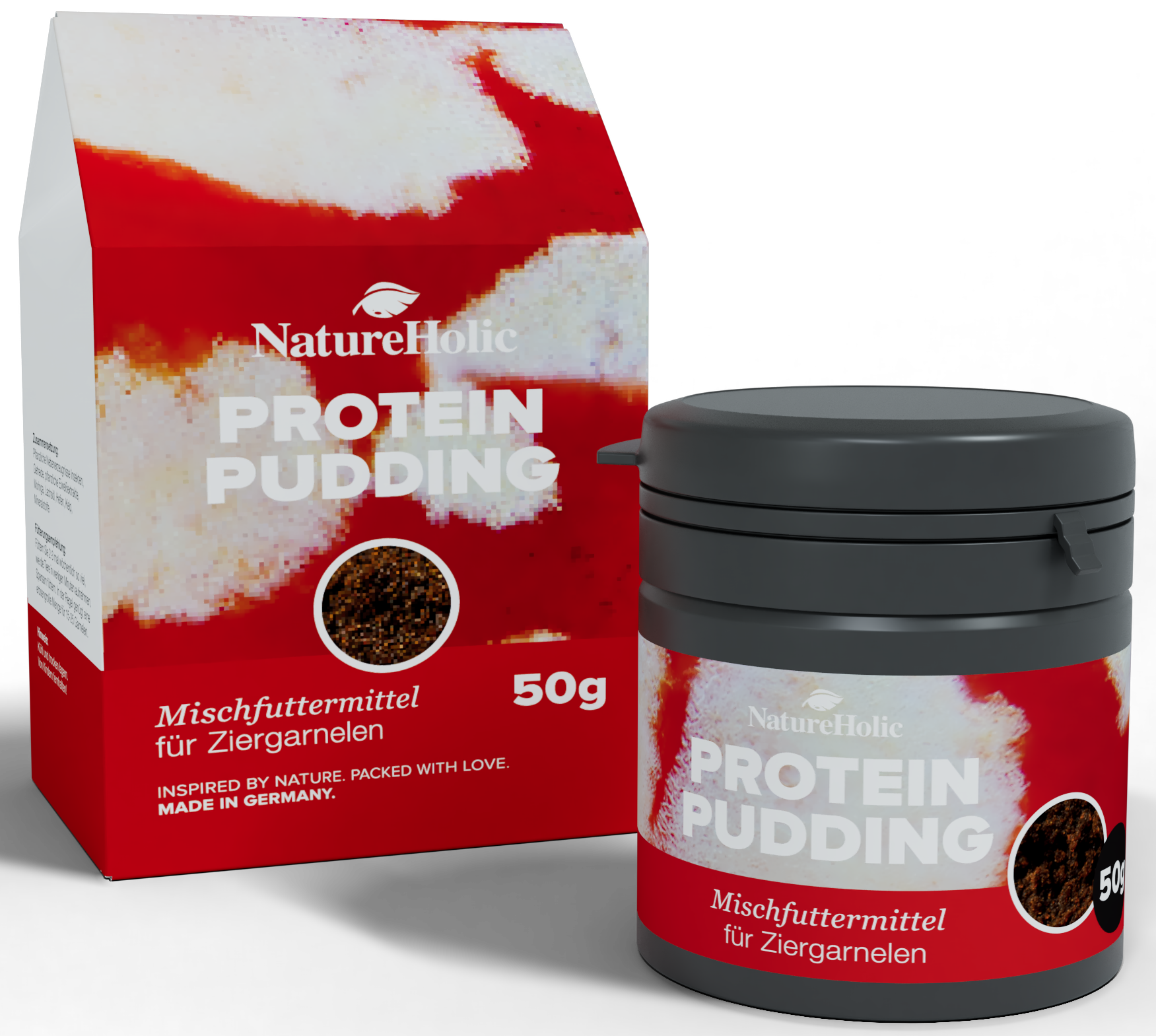 NatureHolic Protein Pudding 50g – Garnelenfutter Packung